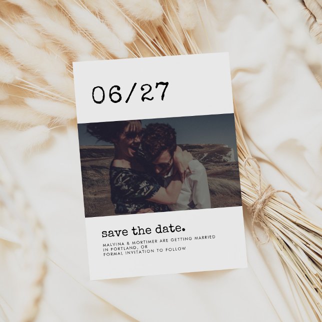 Minimalist typewriter Save the date photo (Creator Uploaded)