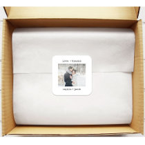 Minimalist Typewriter | Thank you Photo Wedding Square Sticker