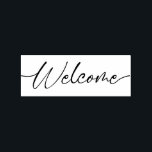 Minimalist Typographical Calligraphy Welcome Rubber Stamp<br><div class="desc">Minimalist Typographical Calligraphy Welcome</div>
