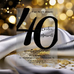 Minimalist Typography 40 40th Birthday Party Acrylic Invitations<br><div class="desc">Simple,  minimalist and so sleek and elegant,  this "40" typography 40th Birthday Invitation is sure to please the most discerning of recipients.  For the party of the year,  there is no better way to say "Let's Celebrate!"</div>