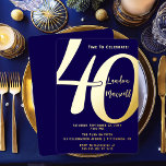 Minimalist Typography 40 40th Birthday Party Foil Invitation<br><div class="desc">Simple,  minimalist and so sleek and elegant,  this "40" typography 40th Birthday Invitation is sure to please the most discerning of recipients.  For the party of the year,  there is no better way to say "Let's Celebrate!"</div>