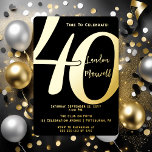 Minimalist Typography 40 40th Birthday Party Foil Invitation<br><div class="desc">Simple,  minimalist and so sleek and elegant,  this "40" typography 40th Birthday Invitation is sure to please the most discerning of recipients.  For the party of the year,  there is no better way to say "Let's Celebrate!"</div>
