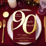 Minimalist Typography 90 90th Birthday Party Foil Invitation<br><div class="desc">Simple,  minimalist and so sleek and elegant,  this "90" typography 90th Birthday Invitation is sure to please the most discerning of recipients.  For the party of the year,  there is no better way to say "Let's Celebrate!"</div>