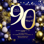 Minimalist Typography 90 90th Birthday Party Foil Invitation<br><div class="desc">Simple,  minimalist and so sleek and elegant,  this "90" typography 90th Birthday Invitation is sure to please the most discerning of recipients.  For the party of the year,  there is no better way to say "Let's Celebrate!"</div>