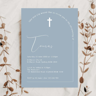 Minimalist Typography arch blue arch baptism Invitation