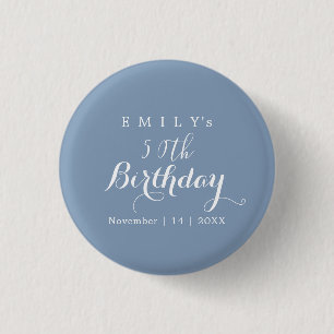 Minimalist Typography Birthday Party Design  Button