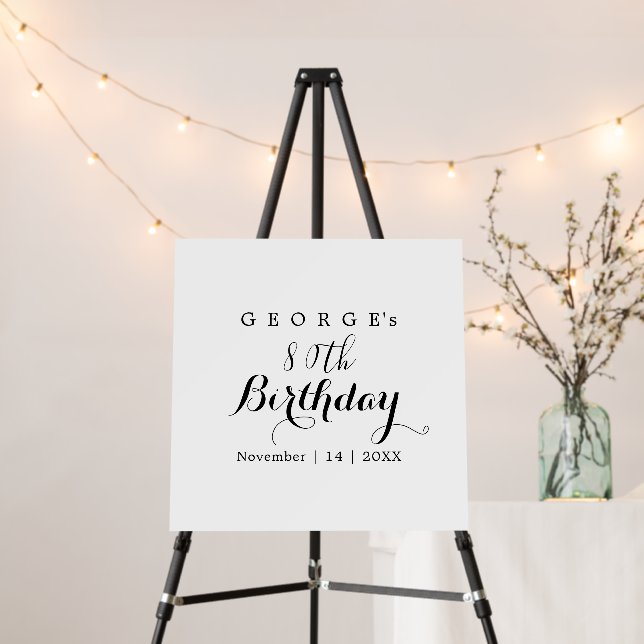 Minimalist Typography Birthday Party Design  Foam Board (In Situ (Stand))