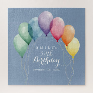 Minimalist Typography Birthday Party Design  Jigsaw Puzzle