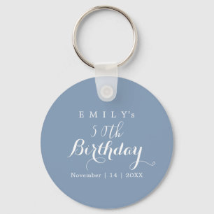 Minimalist Typography Birthday Party Design Keychain