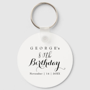 Minimalist Typography Birthday Party Design  Keychain