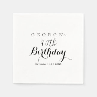 Minimalist Typography Birthday Party Design Napkins