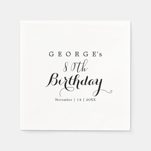 Minimalist Typography Birthday Party Design  Napkins (Front)