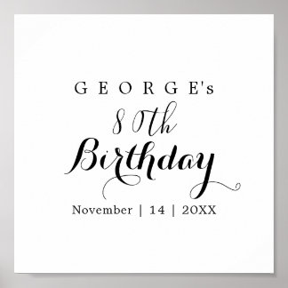 Minimalist Typography Birthday Party Design  Poster