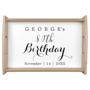 Minimalist Typography Birthday Party Design  Serving Tray