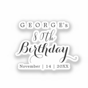 Minimalist Typography Birthday Party Design  Sticker
