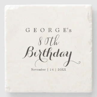 Minimalist Typography Birthday Party Design Stone Coaster