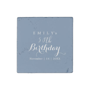 Minimalist Typography Birthday Party Design Stone Magnet