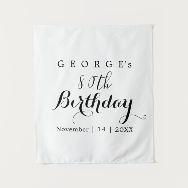 Minimalist Typography Birthday Party Design  Tapestry (Front)