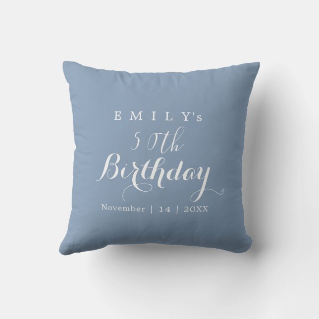 Minimalist Typography Birthday Party Design  Throw Pillow (Back)