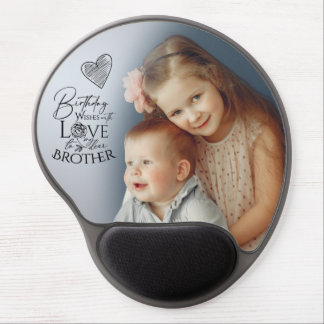 Minimalist Typography Brother Birthday Photo Gel Mouse Pad