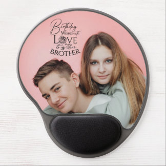 Minimalist Typography Brother Birthday Photo Gel Mouse Pad
