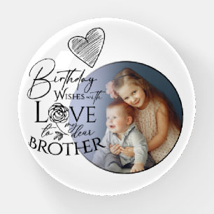 Minimalist Typography Brother Birthday Photo Paperweight