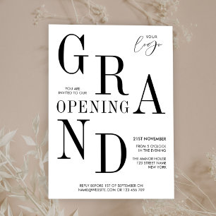 Minimalist Typography Business Grand Opening Event Invitation