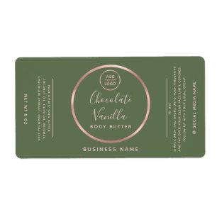 Minimalist typography circle rose gold frame logo  label