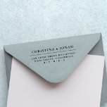 Minimalist Typography Couple Names Return Address Rubber Stamp<br><div class="desc">Create a modern return address rubber stamp for your personal mail with this elegant and minimalist template! This design features a minimalist typography with the couple's names in an elegant serif font and your return address in modern capital letters. To customize this design, simply click on "Personalize this template" and...</div>