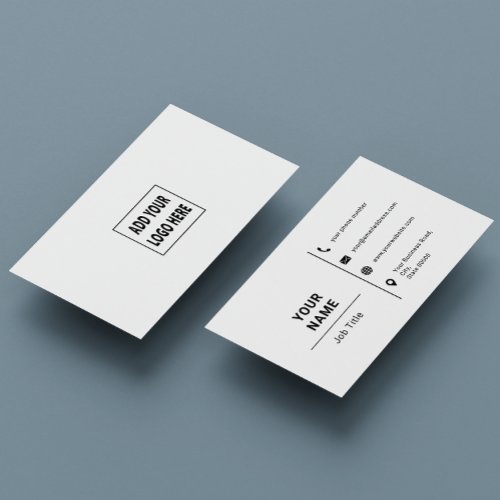 Minimalist Typography Custom Logo Black And White Business Card