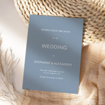 Minimalist Typography Dusty Blue Wedding