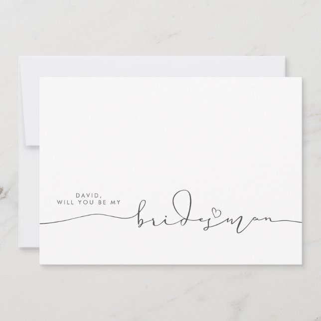 Minimalist Typography Editable Colors Bridesman (Front)