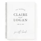 Minimalist Typography Elegant Wedding Guest Book