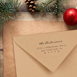Minimalist Typography Family Script Return Address Rubber Stamp<br><div class="desc">📮 Add sophistication to your mailings with our wooden rubber stamp. Minimalist design,  featuring your family name in elegant script and return address in classy serif typography. Impress recipients with every stamped envelope.</div>