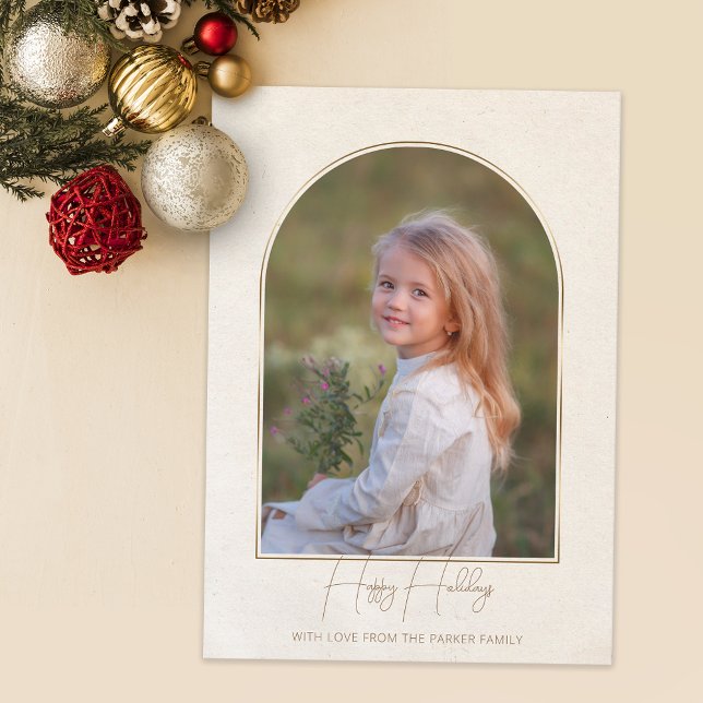 Minimalist Typography Gold Arch Holiday Photo (Creator Uploaded)