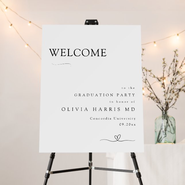 Minimalist Typography Graduation Welcome Foam Board (In Situ (Stand))