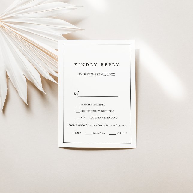 Minimalist Typography Menu Choice RSVP Card (Creator Uploaded)