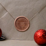 Minimalist Typography Merry Christmas Family Name Wax Seal Stamp<br><div class="desc">A simple and elegant wax stamper with "merry christmas" or another greeting of your choice and your family name. The two sections are separated with a minimal horizontal line divider. Before using the seal on your cards and gifts, we highly recommend practicing on spare paper first to get a feel...</div>