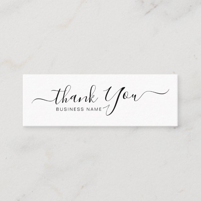 Minimalist Typography Mini Small Thank You Business Card (Front)
