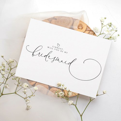 Minimalist Typography Modern Bridesmaid Proposal