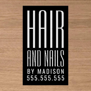 Minimalist Typography Modern Hair Stylist Clear Business Cards
