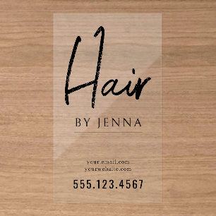 Minimalist Typography Modern Hair Stylist Clear Business Cards