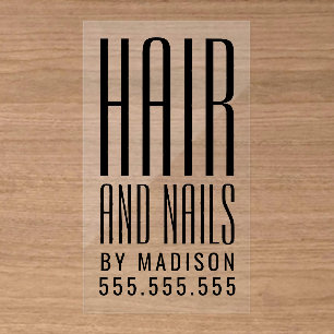 Minimalist Typography Modern Hair Stylist Clear Business Cards