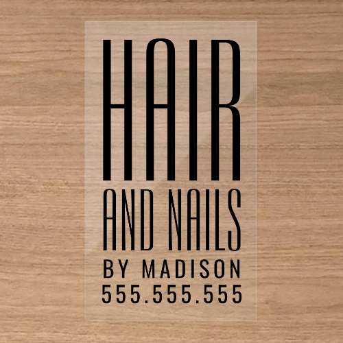 Minimalist Typography Modern Hair Stylist Clear Business Cards