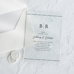 Minimalist Typography Monogram Wedding Acrylic Invitations
