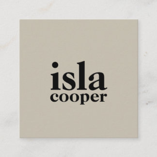 Minimalist Typography Neutral Beige Calling Card