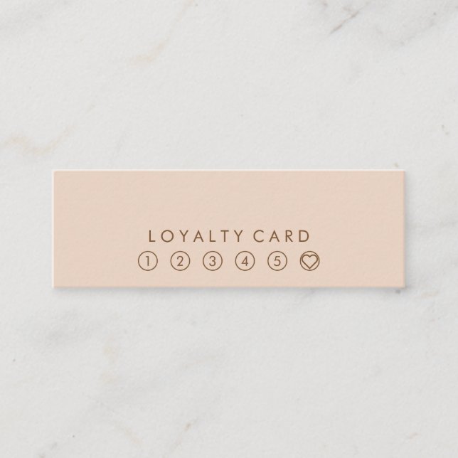 Minimalist Typography Peach Mini Loyalty Card (Front)