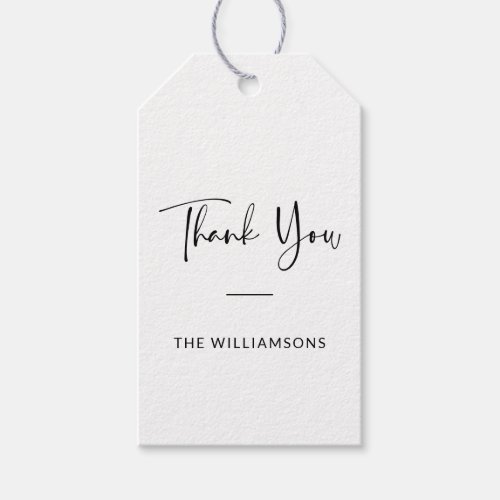 Minimalist Typography Personalized Thank You Gift Tags