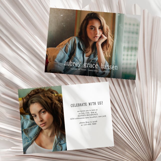 Minimalist Typography Photo Graduation Invitation (Creator Uploaded)