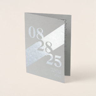 Minimalist Typography & Photo Save the date Foil Card